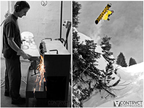 Contract Snowboards C62 being built and being thrashed.