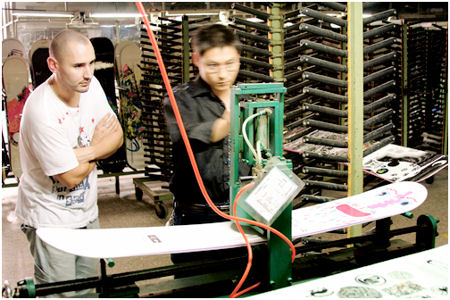 Working hard, supervising in the factory