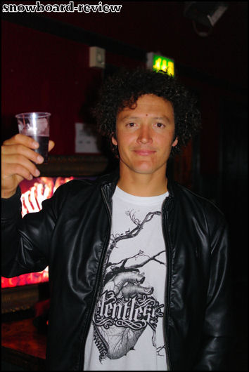 Xavier chilling in the bar with a glass of what looks like 20yr oak aged single blend scotch and Relentless