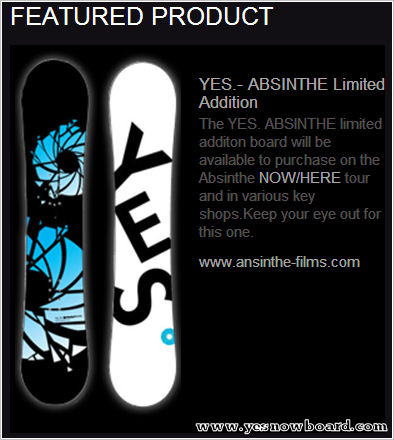 A screen print pinched from yessnowboards.com of the board A screen print pinched from yessnowboards.com of the board
